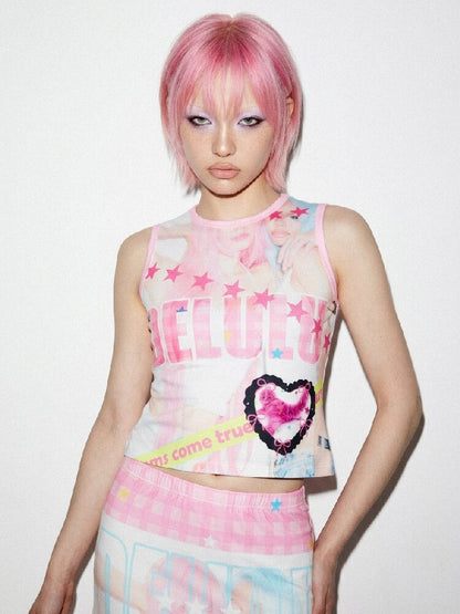 American Print Stretch Slim Vest【s0000016698】