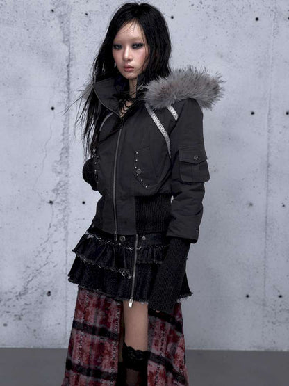 Street Punk Fur Hooded Padded Jacket【s0000014922】