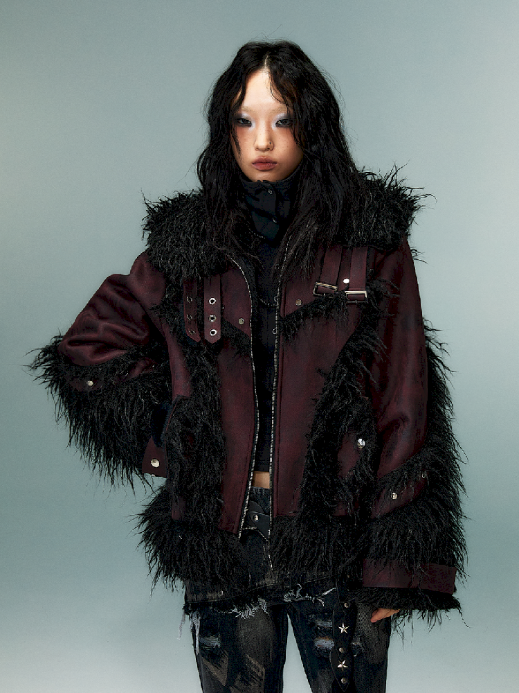Lapel Suede Eco-Fur Warm Coat【s0000011477】