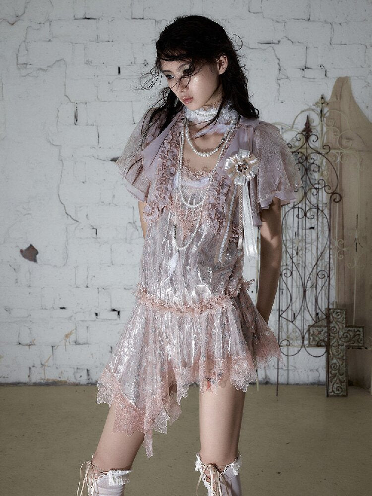 Vintage Court Chiffon Lace Cover-Up【s0000017244】
