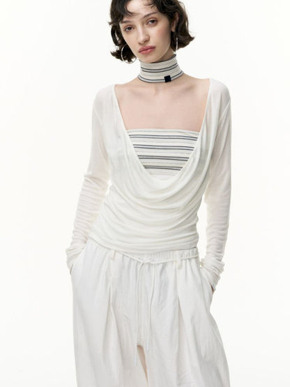 Tencel Lycra swing collar bottoming shirt【s0000013743】