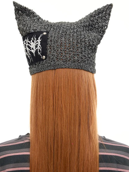 Cat-Eared Concept Little Devil Hole-Pattern Beanie【s0000014010】