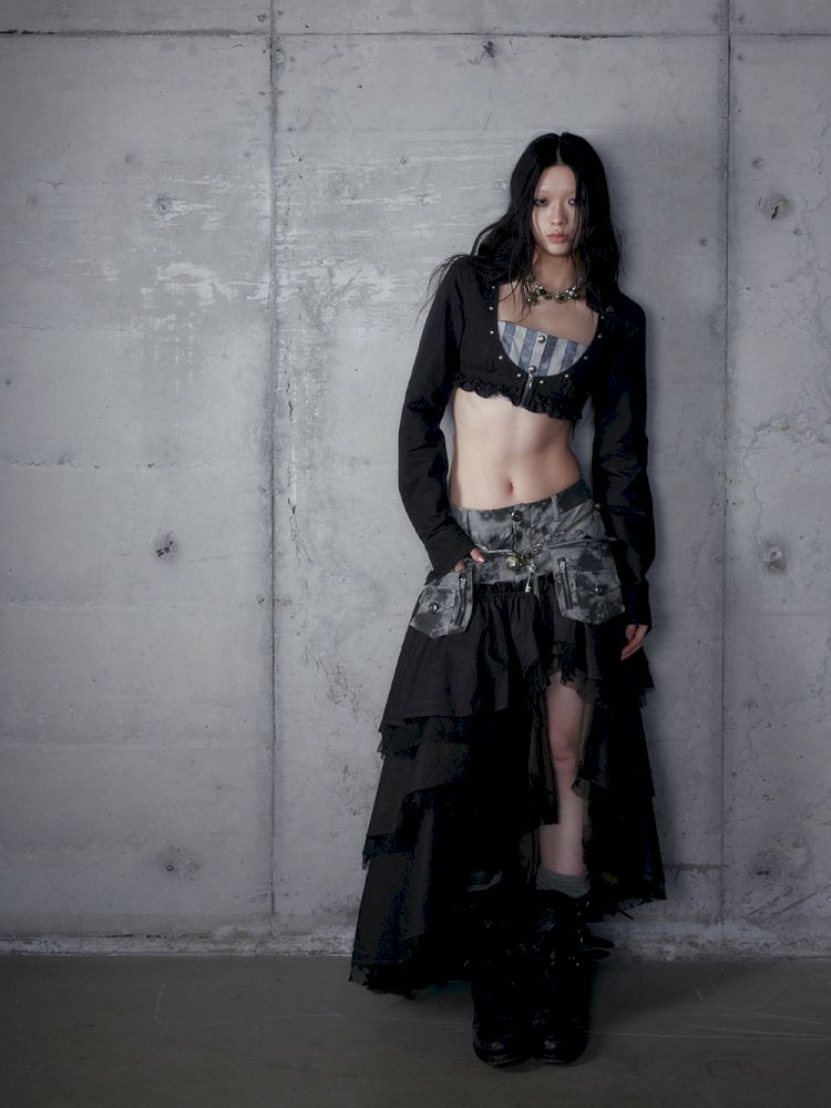 Fake Two Piece Heavy Layered Cake Skirt【s0000013476】