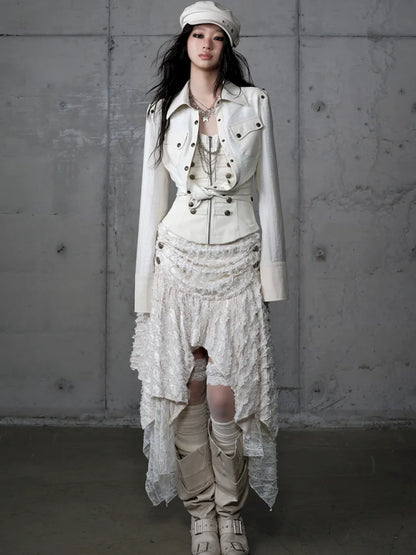 Leather Detachable Long-Sleeved Shirt【s0000014119】