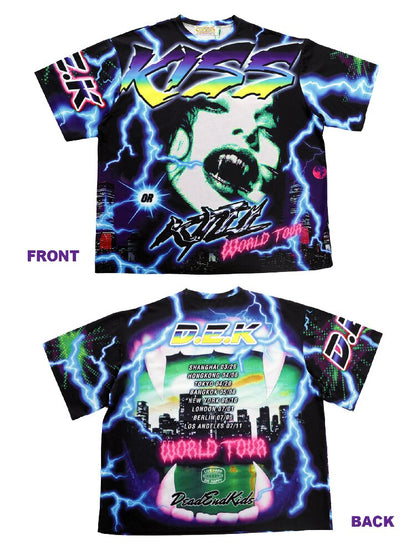 Dark Rock Lightning Print T-shirt【s0000015891】