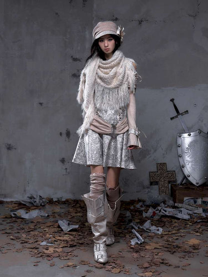 Vintage Punk Patchwork Knit Dress【s0000014651】