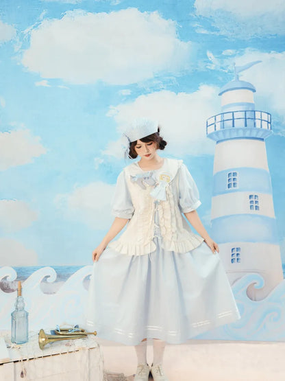 Blue and White Striped Dress【s0000014154】