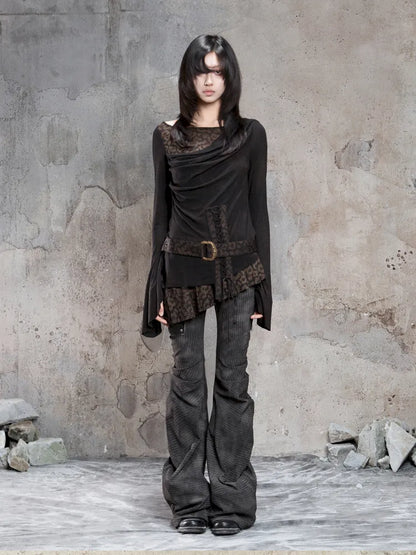 Fake Two-Piece Crew Neck Knit Blouse【s0000014129】