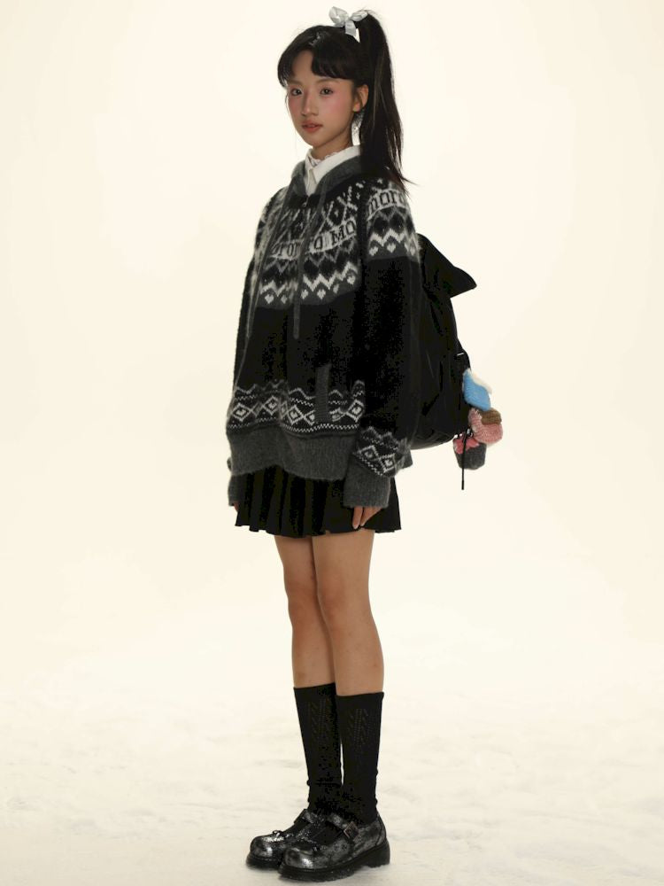 Fair Isle Striped Knit Top【s0000006024】