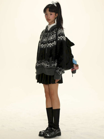 Fair Isle Striped Knit Top【s0000006024】