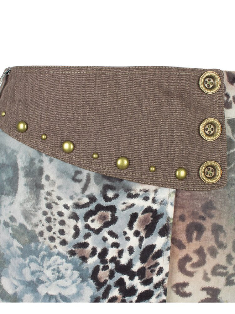 Vintage Leopard Floral Skirt【s0000018089】