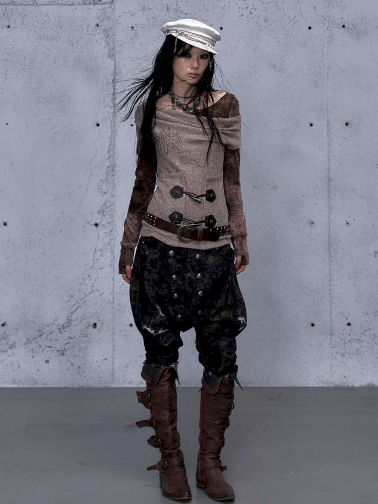 Wasteland Vintage Patchwork Knit Top【s0000014933】