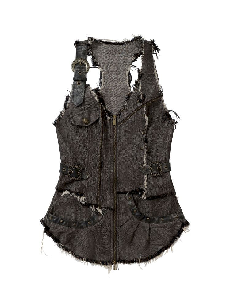 Stacked Waisted Irregular Vest【s0000013472】