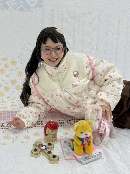 Print Patchwork Warm Down Jacket【s0000015038】