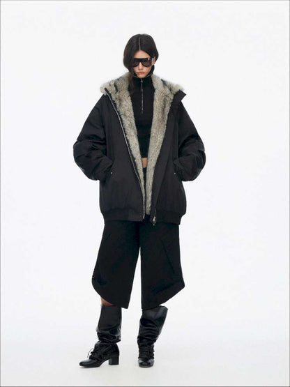 Plush Collar Warm Padded Jacket【s0000014872】