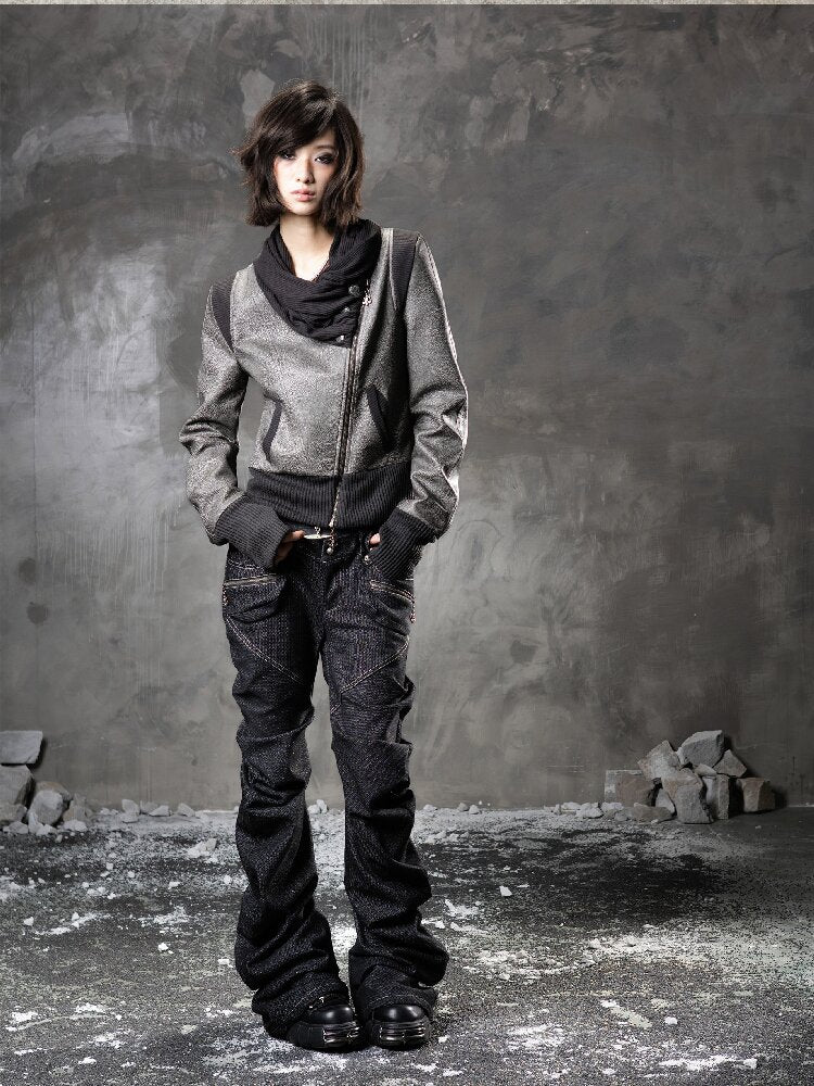 Double Waist Scimitar Denim Pants【s0000015945】