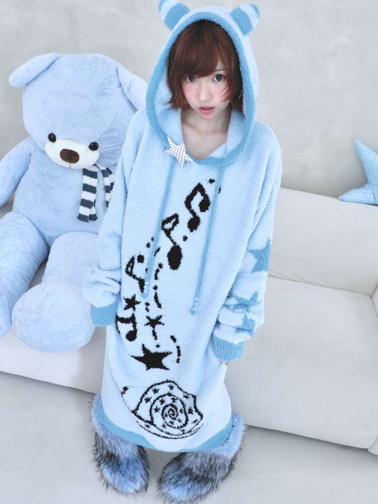 Antique Ghost Horse Hooded Knit Dress【s0000014688】