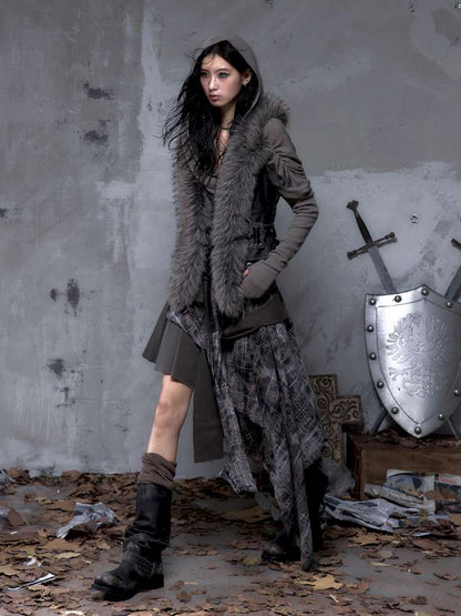 Tie-Front Shearling Vest【s0000014459】