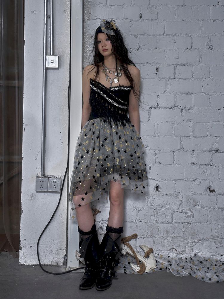 Puffy Tulle Two-Way Strapless Half-Skirt【s0000012792】