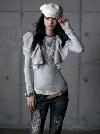 Puff Sleeves Round Neck Long Sleeve Base【s0000013956】
