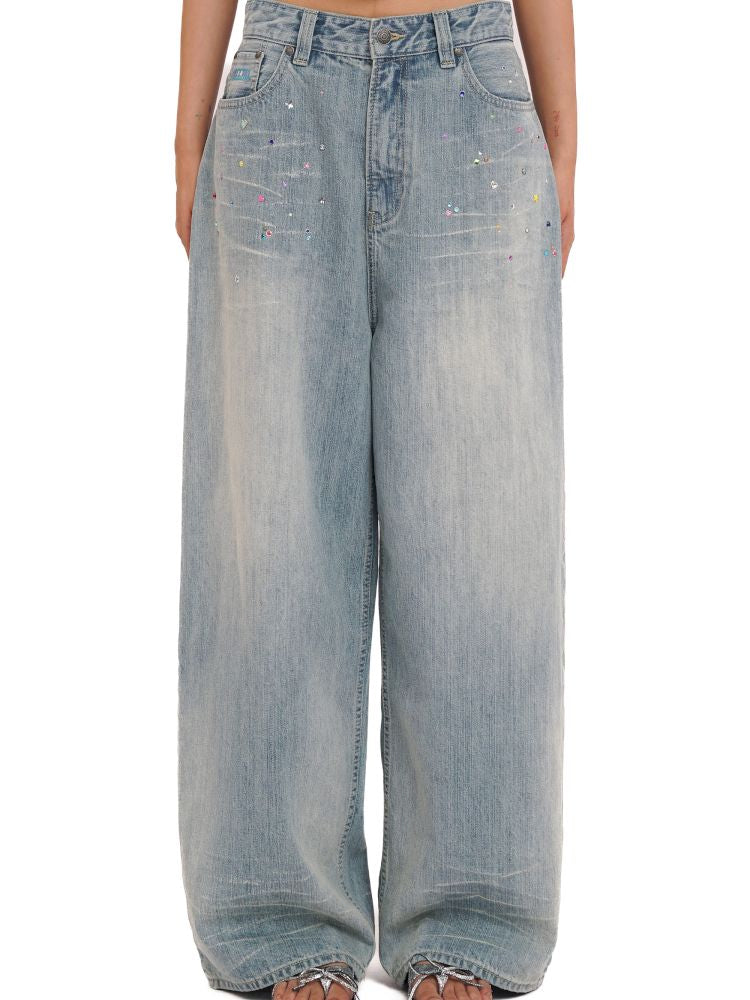 Embroidery Cat Whiskers Vintage Denim Trousers【s0000013445】