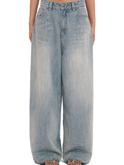 Embroidery Cat Whiskers Vintage Denim Trousers【s0000013445】