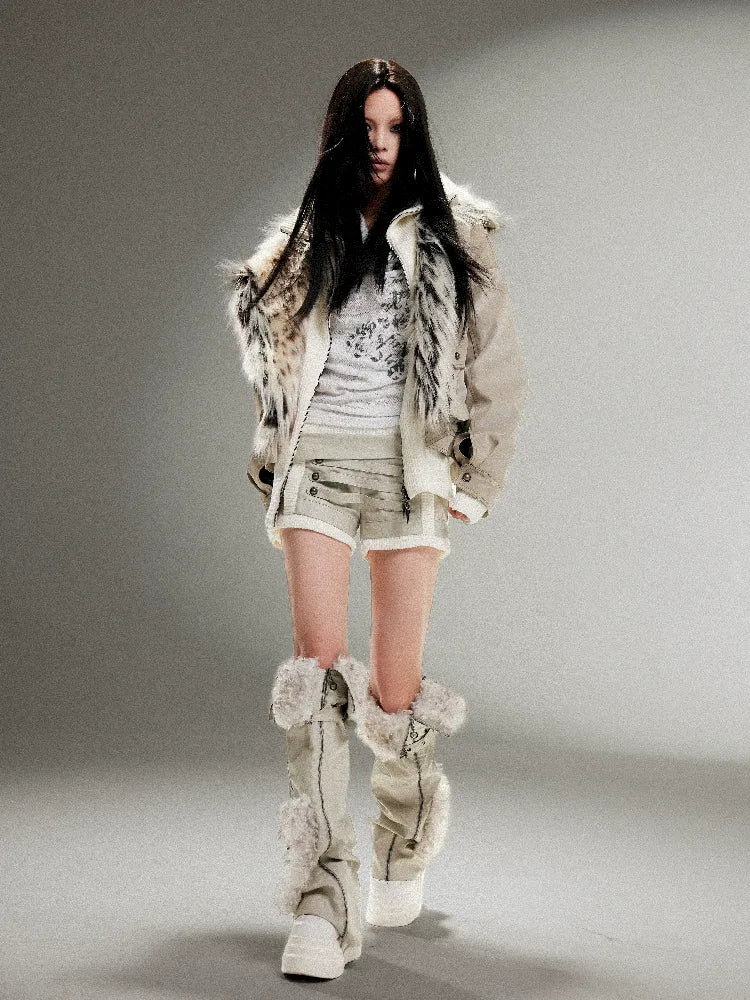 Fake Two Piece Pu Leather Jacket【s0000011252】