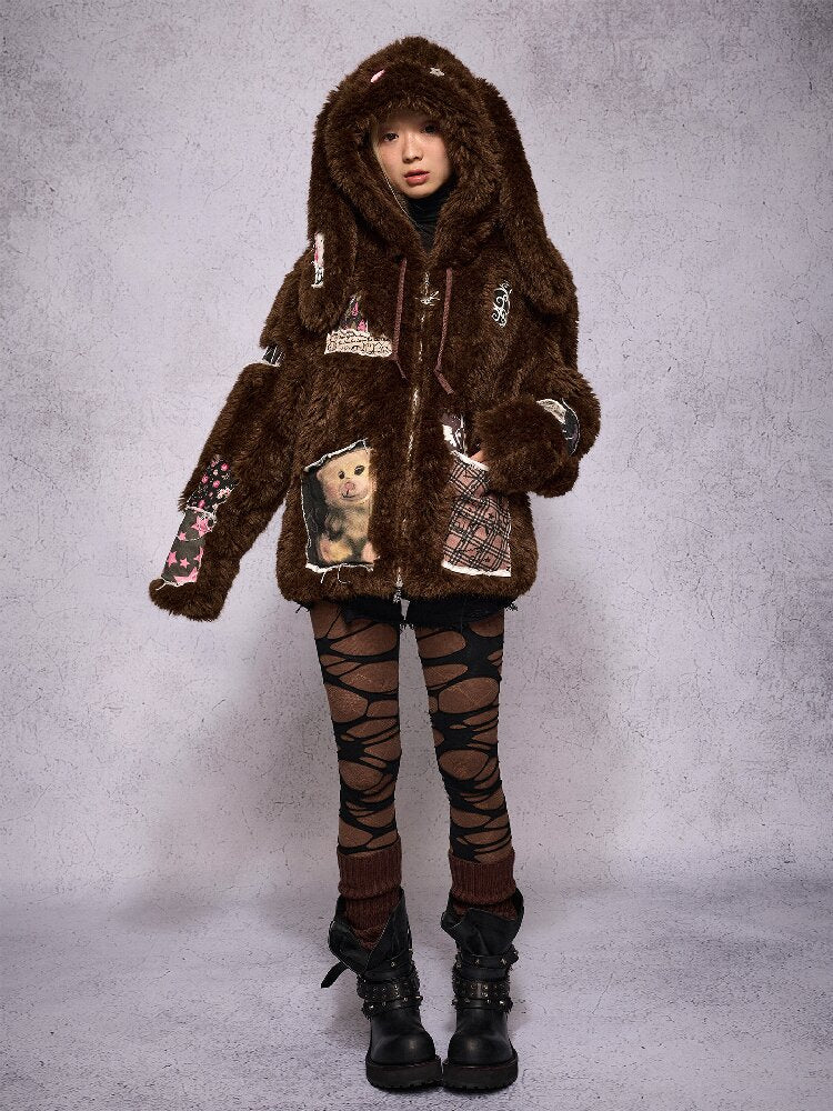 Rabbit Patch Fur Jacket【s0000019136】