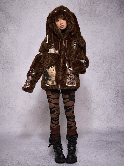 Rabbit Patch Fur Jacket【s0000019136】