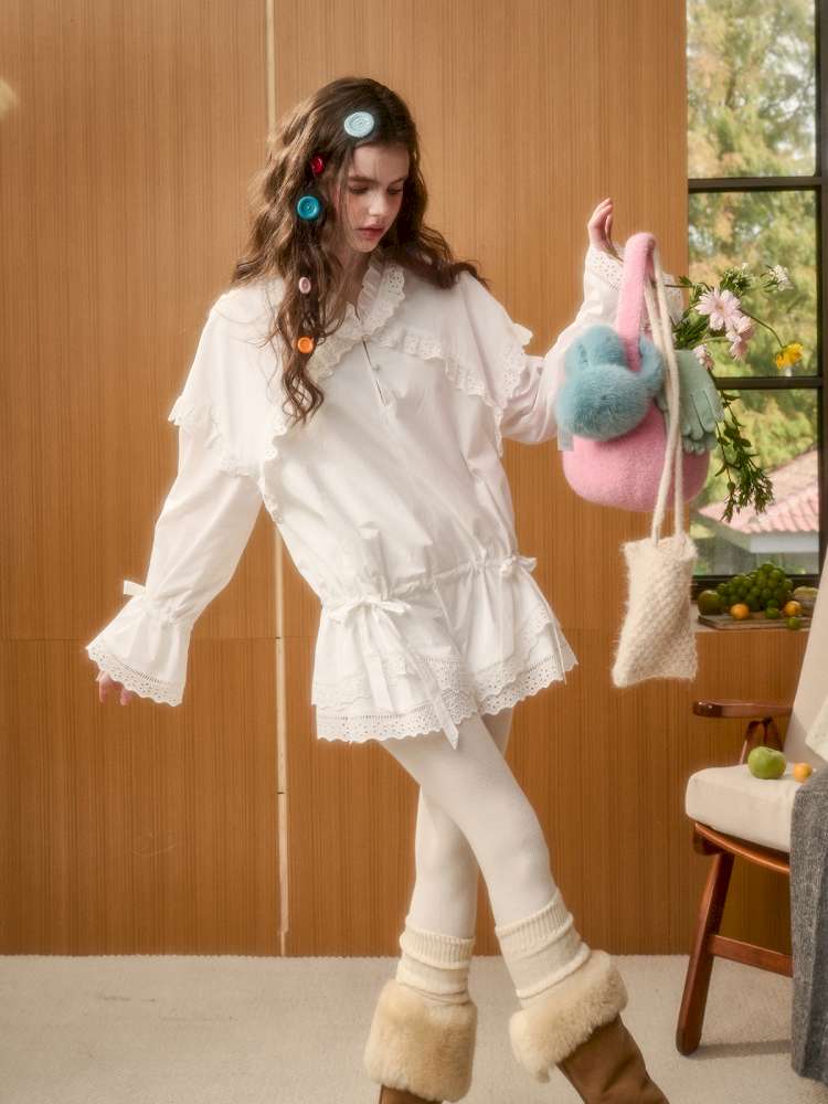 Organic Cotton Embroidery Patchwork Lace Dress【s0000014888】