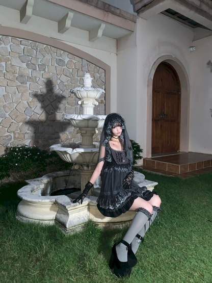 Dark Lolita Lace Mesh Sundress Dress【s0000014684】