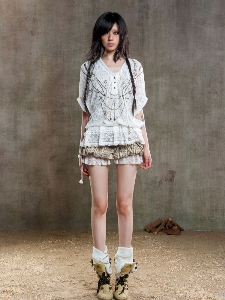 Loose Lace Blouse Dress【s0000012647】