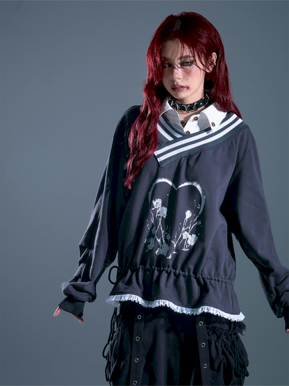 Drawstring Oversized Hoodie Top【s0000013912】