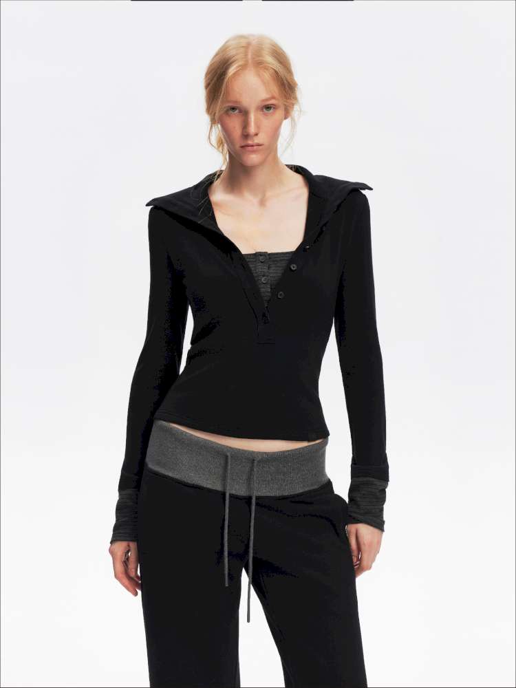 Comfortable Slim Henry Neck Knitted Top【s0000014878】