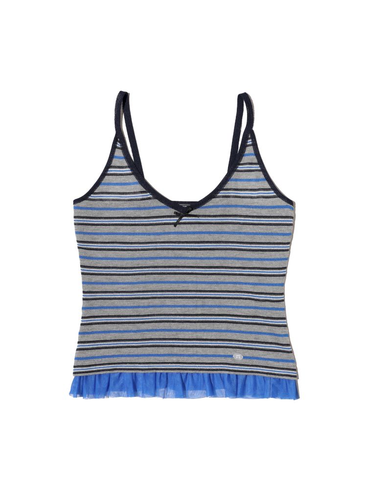 Mesh Shell Label Camisole Tank Top【s0000013447】