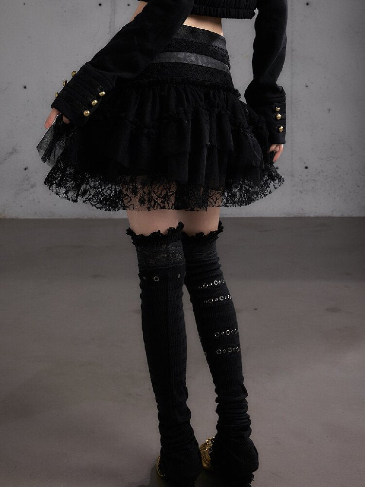 Vintage Layered Mesh Puffy Skirt【s0000019151】