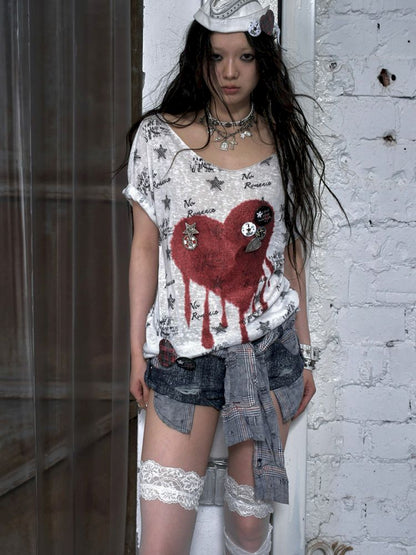 Large neckline loose-fitting T-shirt【s0000012799】