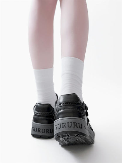 Lace-up thick-soled sneakers【s0000012963】