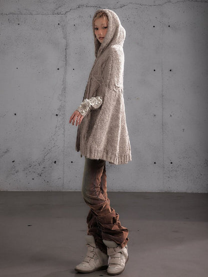 Twisted Knit Wool Cape Jacket【s0000019160】