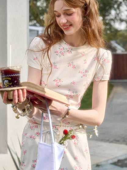 Blue Velvet Cotton Flower Dress【s0000015623】