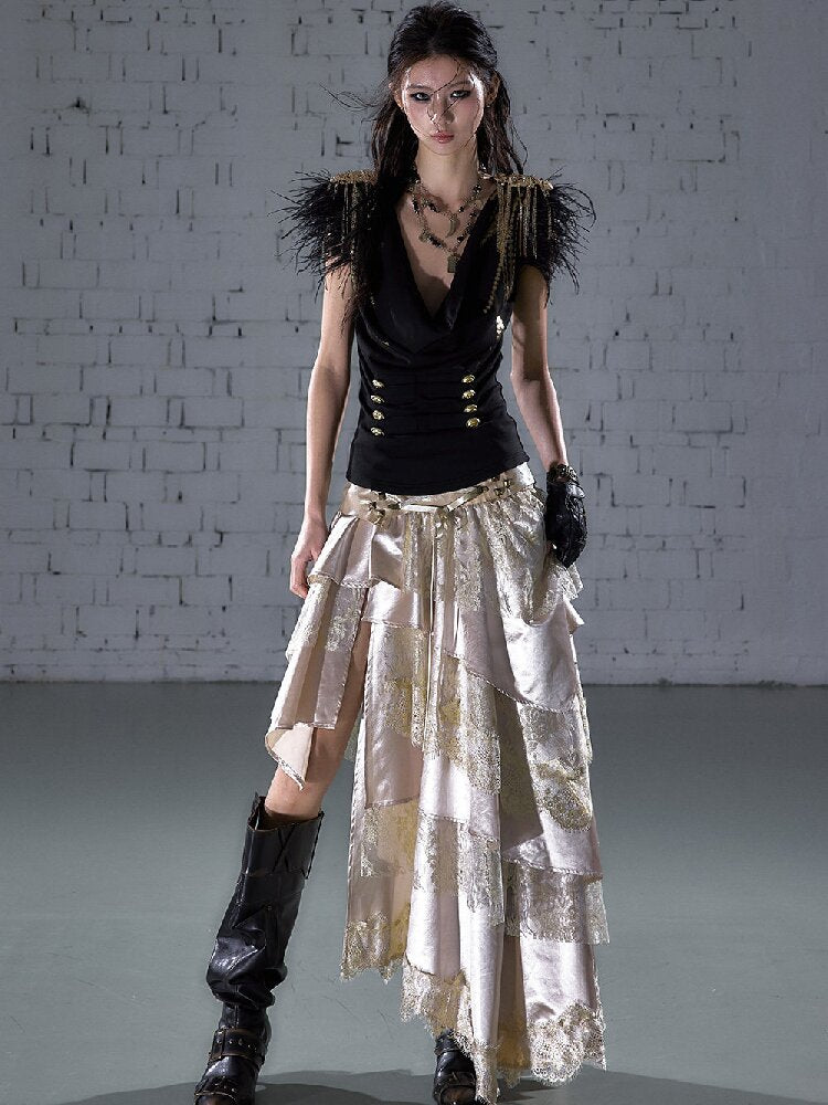 Parched Ostrich Feather Vest【s0000016200】