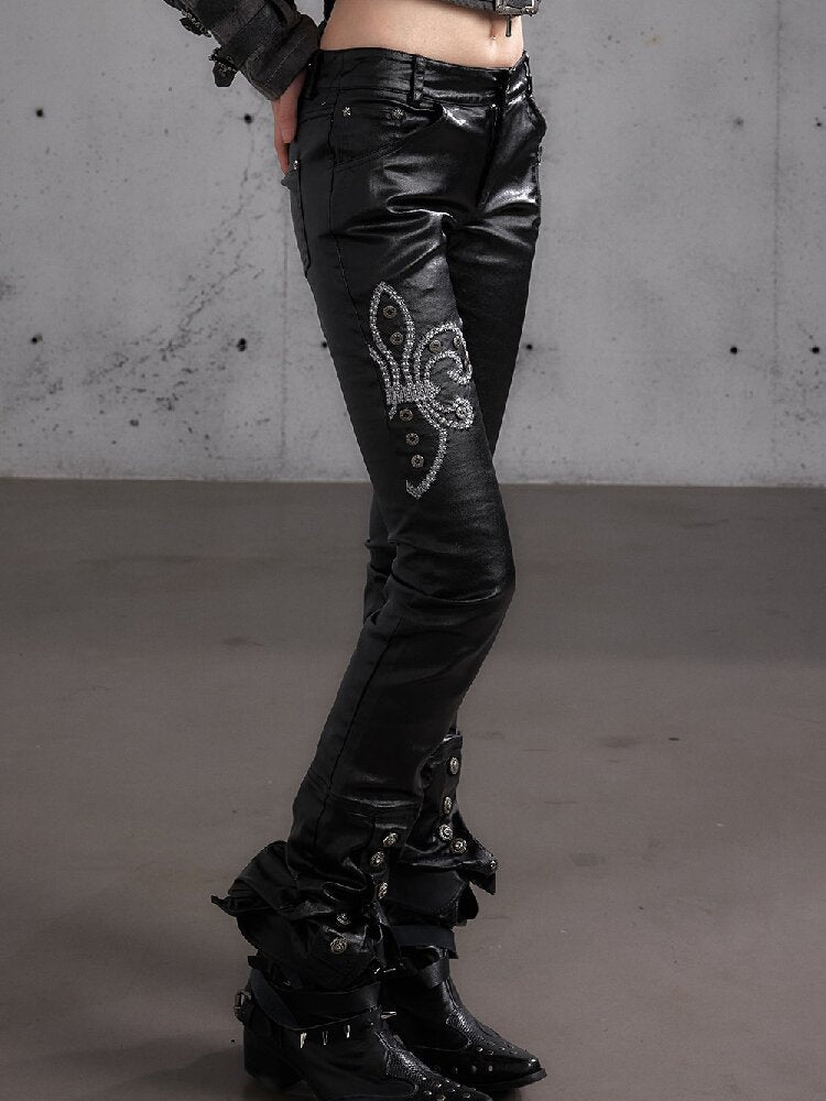 Washed Wax Leather Skinny Pants【s0000019162】