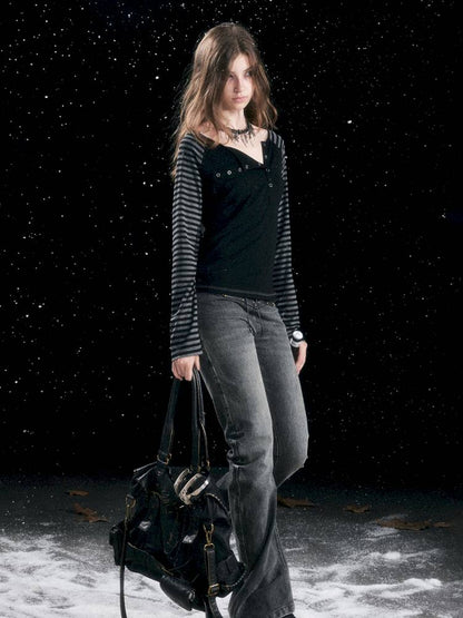 Striped Raglan Sleeve T-Shirt【s0000014430】