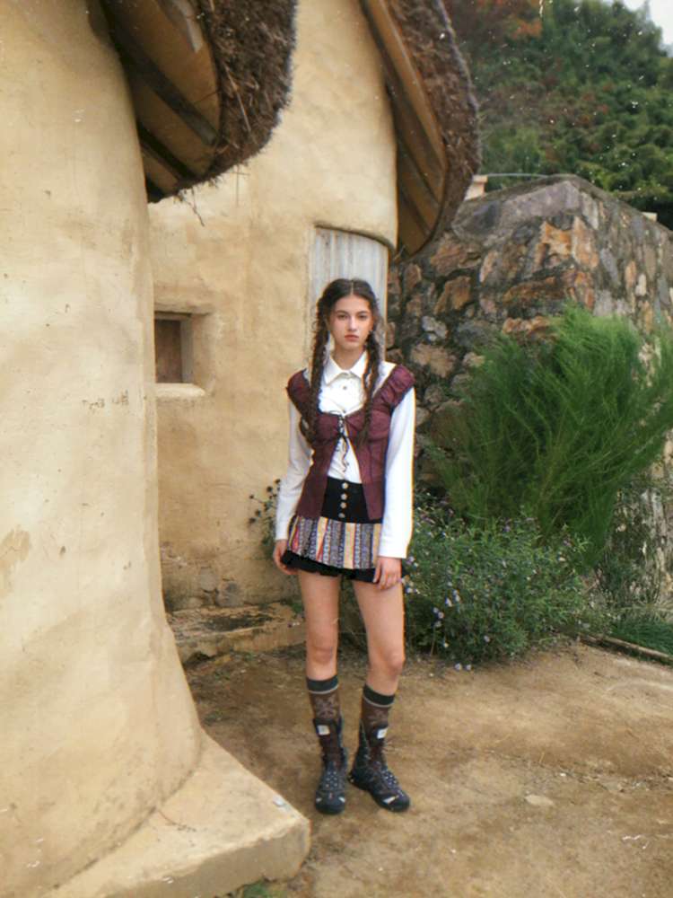 Blue Plaid Polka Dot Long Shirt【s0000014902】