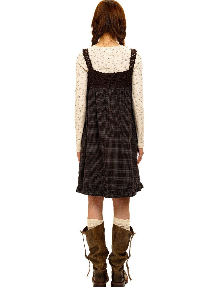 Wristhook Plaid Bow Slip Dress【s0000017937】