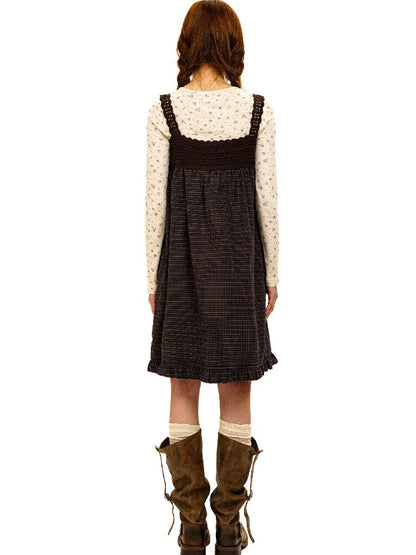 Wristhook Plaid Bow Slip Dress【s0000017937】