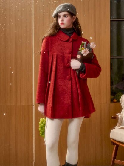 Christmas New Year Woolen Cloak Two-Piece【s0000014892】