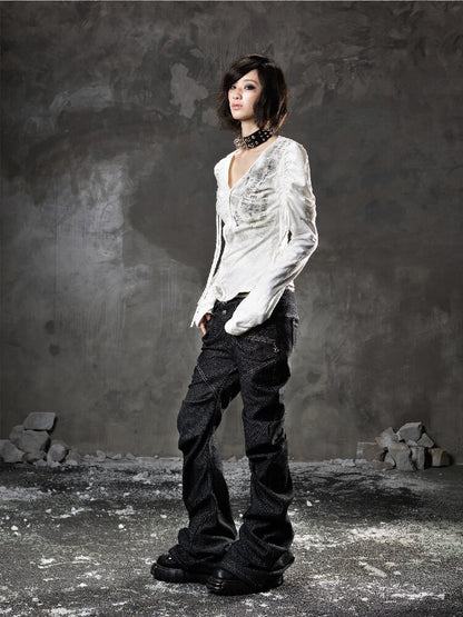 Printed Puff Sleeve Knit【s0000015954】