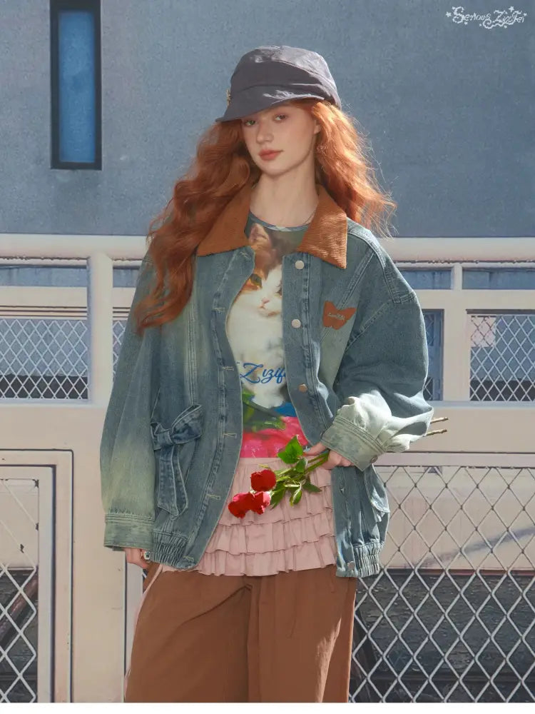 Vintage Relaxed-Fit Denim Jacket【s0000014349】