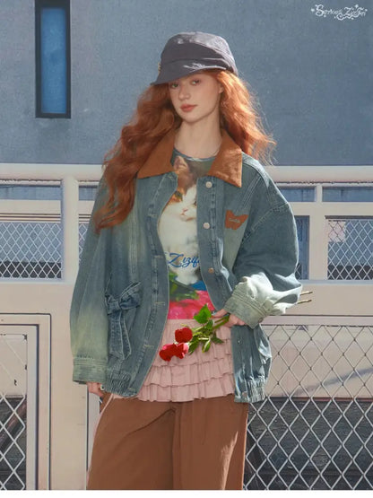 Vintage Relaxed-Fit Denim Jacket【s0000014349】